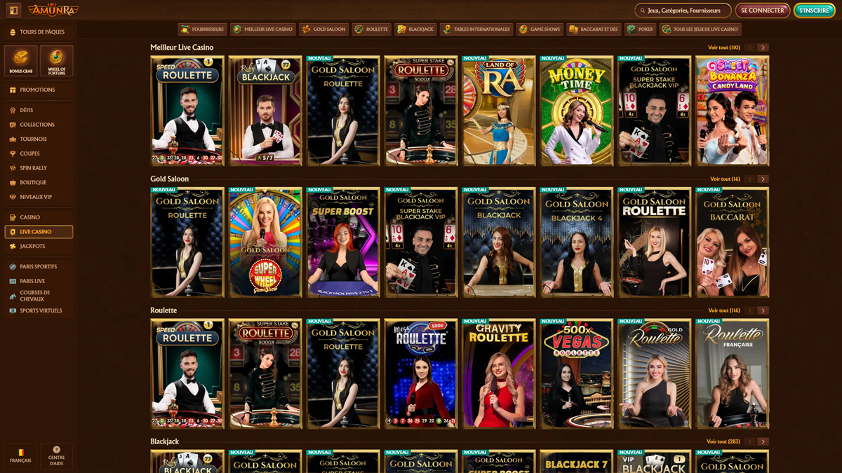 AmunRa Casino live casino