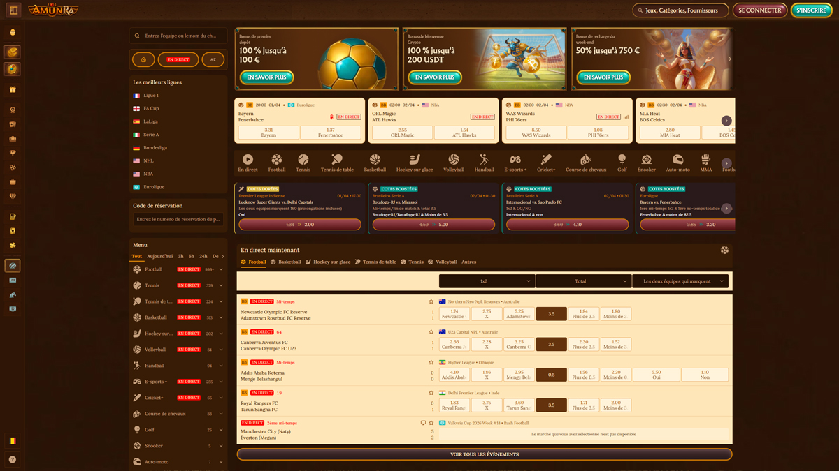 AmunRa Casino sportsko klađenje