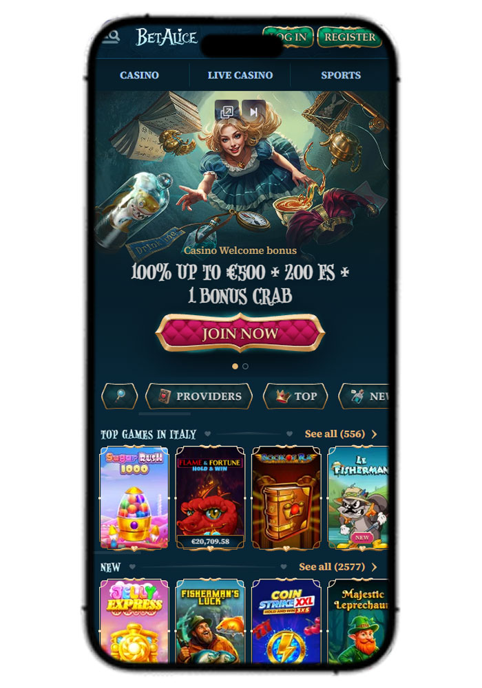 BetAlice Casino BE mOBILE