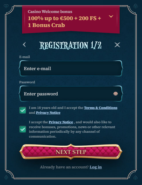 BetAlice Casino BE rEGISTER