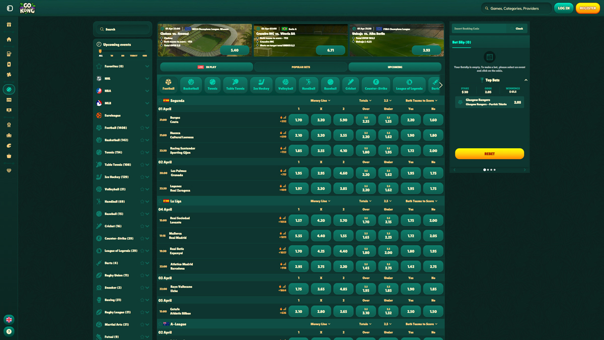 GoKong Casino Sportsko klađenje
