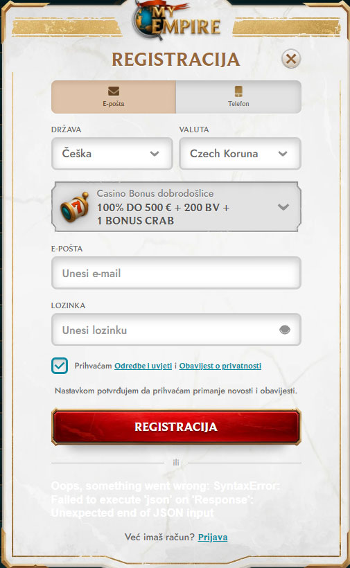 Myempire-Casino-Croatia-Register