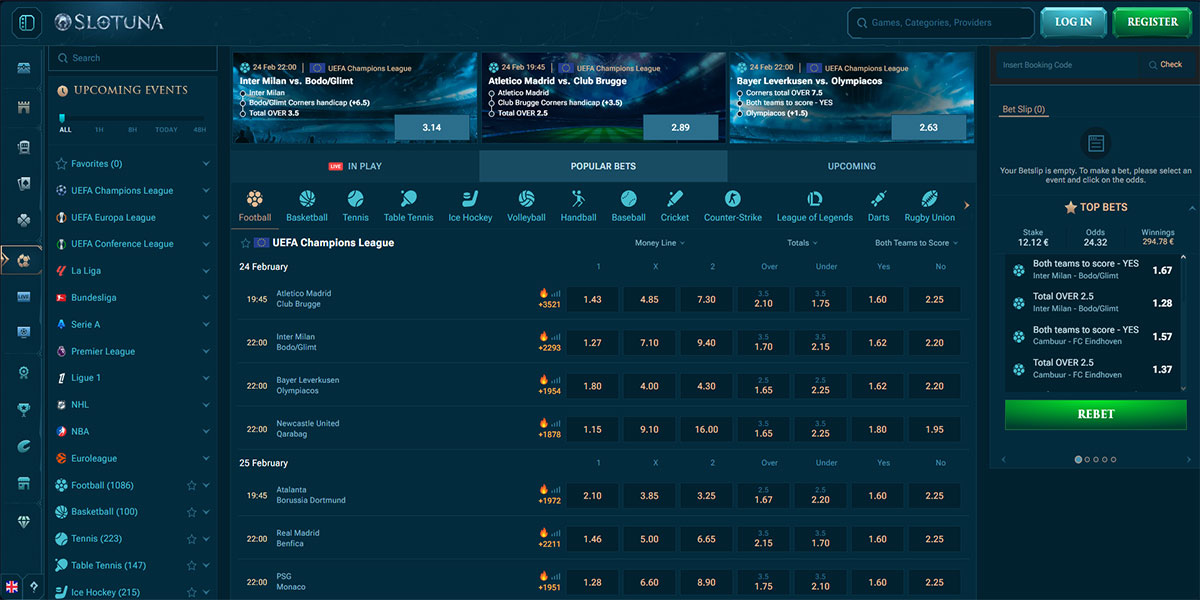 Slotuna - sportsko klađenje