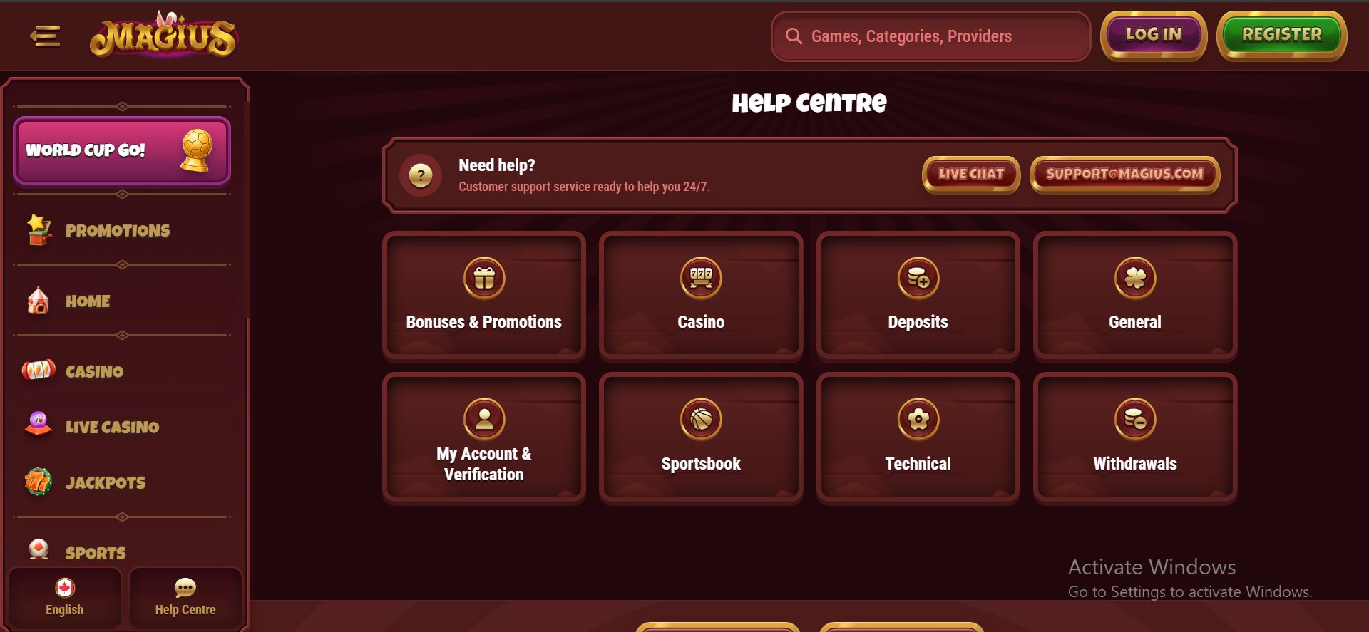 magius casino centar za pomoć