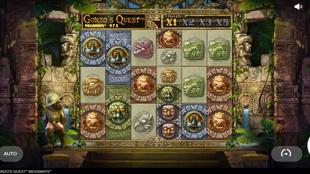 Prikaz osnovnog zaslona Gonzo's Quest Megaways