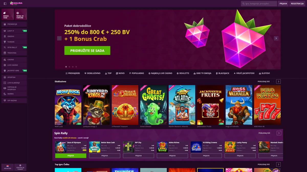 Malina-Casino-Croatia-Homescreen