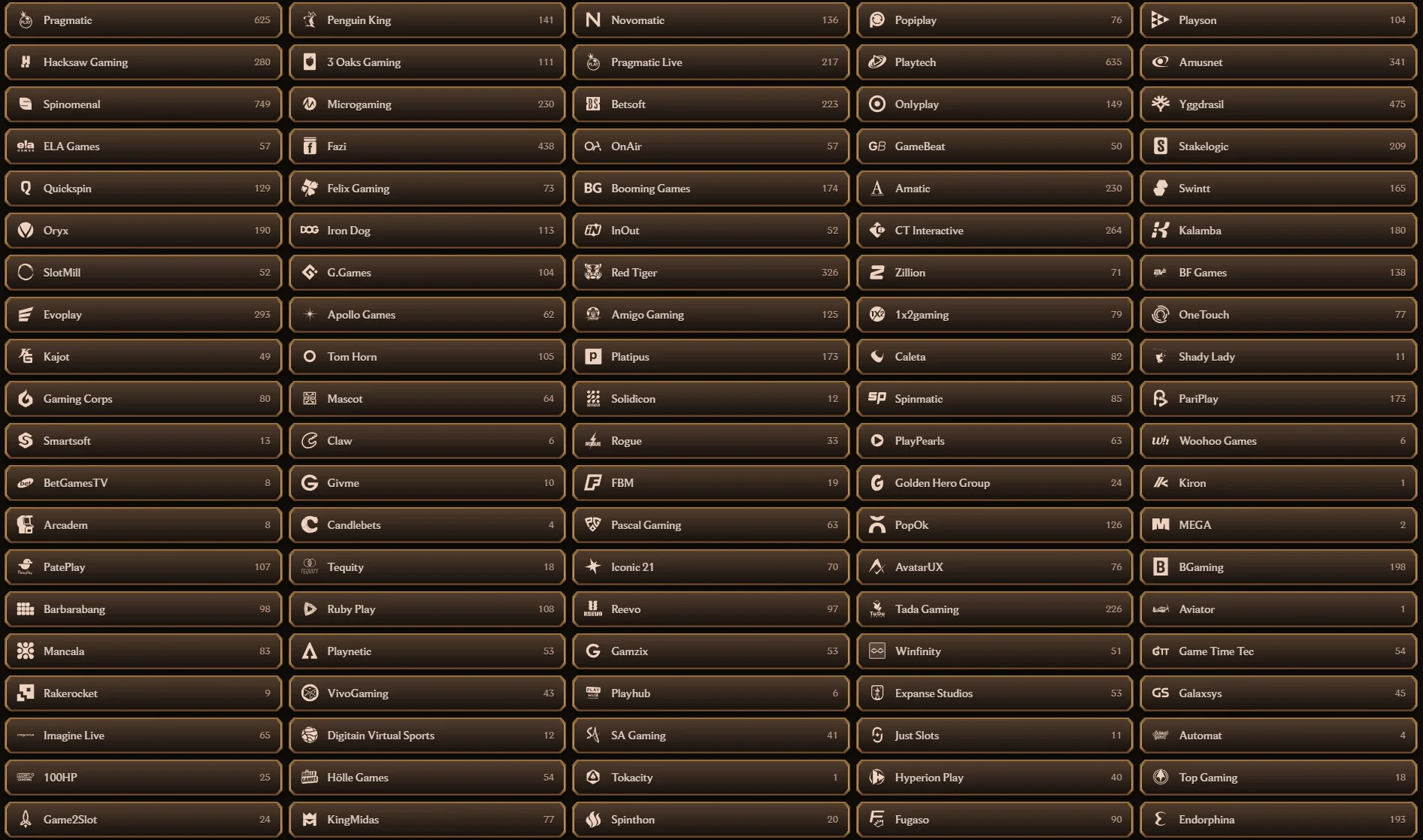 Lanista Casino Providers