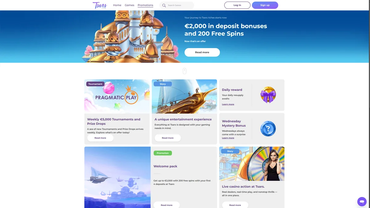 Tsars Casino Bonuses