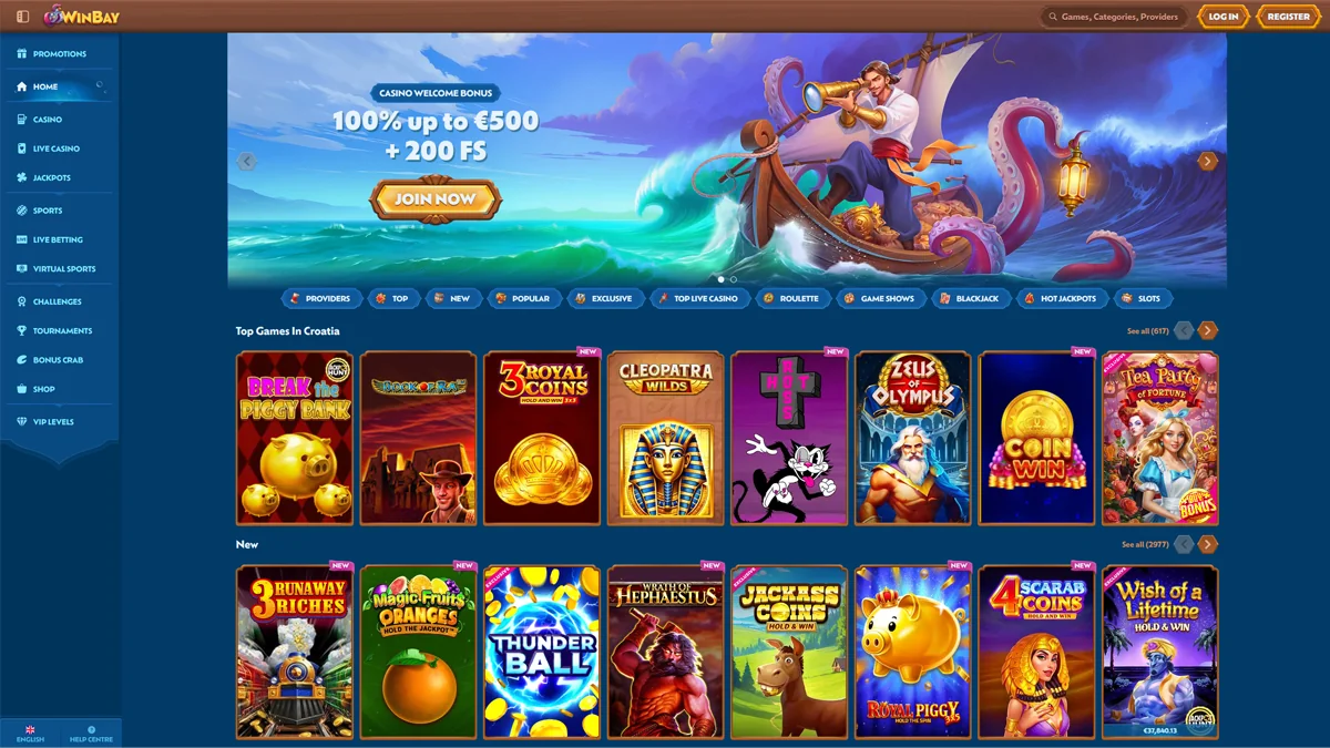 WinBay-Casino-Homescreen