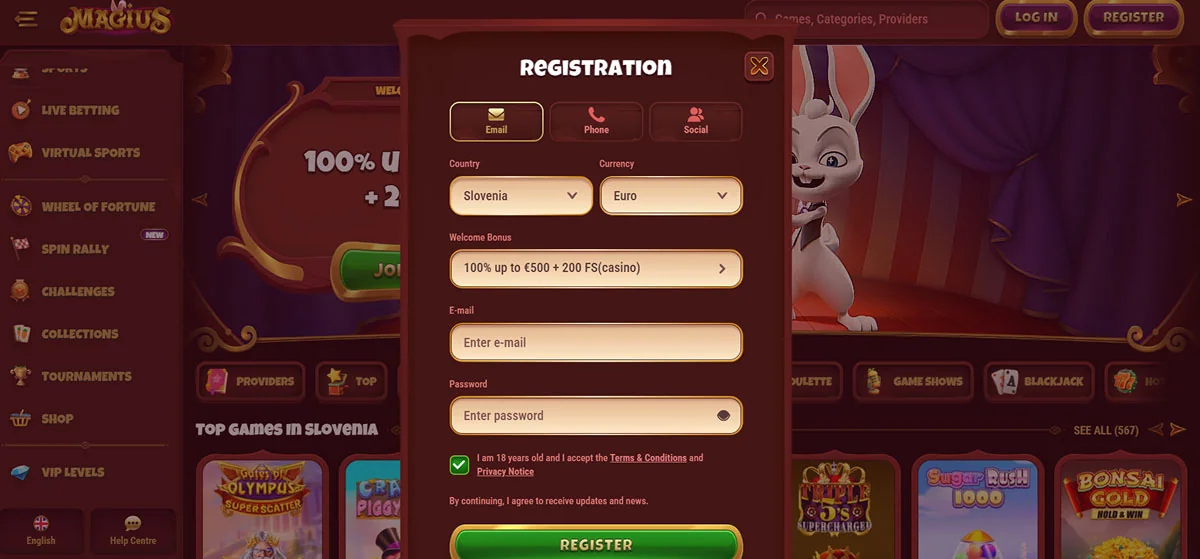 Magius-Casino-Registration