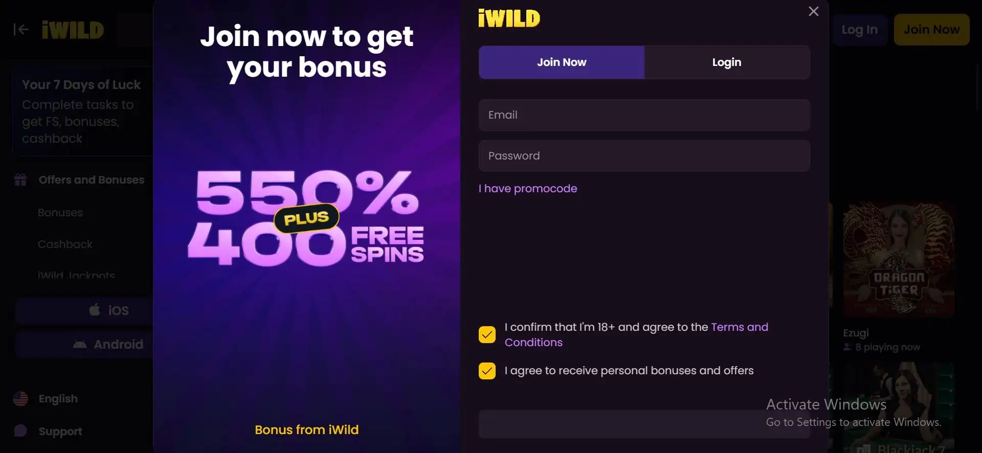 iwild-casino-registration